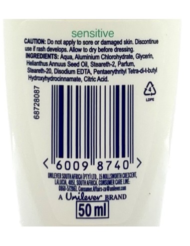 Dove Deodorante Roll-on 50ml - Sensitive - 48h - No Alcool